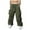 Army Green, variant on Men's Parachute Cargo Pants Loose Fit Pants Drawstring Casual Pants Multi Pockets Wide Leg Trousers