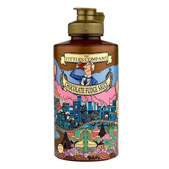 The Vittles Chocolate Fudge Sauce 16 oz for Ice Cream, Coffee, Baking, Mocha, Sweets, Dessert