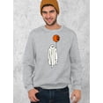 thumbnail image 2 of Ghost With Balloon Pumpkin Halloween Outfit Shirt Crewneck Sweatshirt, S, H. Grey, 2 of 6