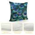 thumbnail image 4 of GOSMITH  Vintage Peacock Feather Pillow Covers Cushion Case Outdoor Sofa Throw Pillows Cover for Couch Living Room Bed Indoors Home Decor, 4 of 5