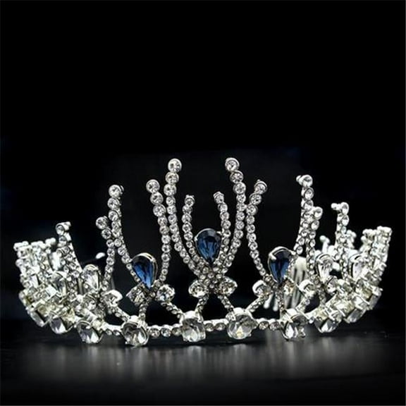 Women Imitation Rhodium Brass Tiaras & Hair Clip with Top Grade Crystal in Montana