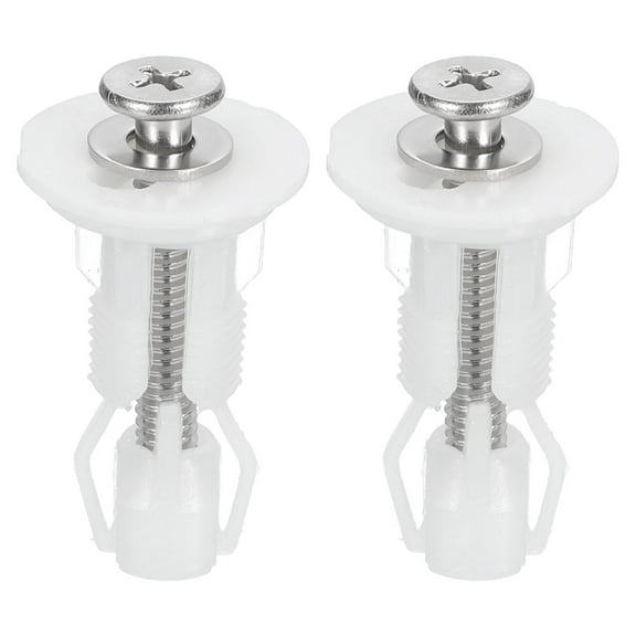 Uxcell 2 pack Toilet Seat Hinge Screw, Stainless Steel M6 Universal Toilet Seat Screws 1.5" Expanding Plastic Bolt with 1.1" Plastic Gasket for Toilet Seat Replacement Parts