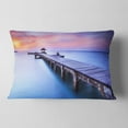 thumbnail image 2 of Designart Blue Wooden Bridge - Seascape Photography Throw Pillow - 12x20, 2 of 5