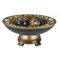thumbnail image 2 of 8" Marbleized Green And Gold Polyresin Decorative Bowl With Orbs, 2 of 3