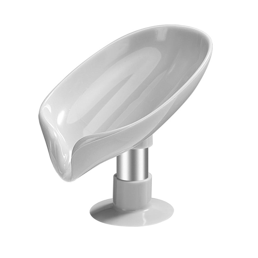 Leaf-Shape Soap Dish Holder with Suction Cup Soap Dish for Kitchen Accs 