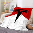 thumbnail image 4 of Manta de franela suave con el logotipo del coche Tesla impresa en 3D para camas, dormitorios, sofás, picnics, manta para cubrir la siesta al aire libre, regalo, 4 of 5