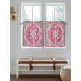 thumbnail image 7 of Half Window Curtains 24 Inches Long, Boho Pink Window Treatment Curtain Drapes, Middle Century Boho Geometric Abstract Southwestern Short Curtains Tiers for Kitchen Over Sink, 27.5"x24", 2 Panels, 7 of 7