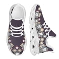 thumbnail image 1 of Zapatos planos con estampado de dientes enrejados de dibujos animados para mujer, zapatillas informales de malla transpirable para mujer, 1 of 6