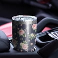 thumbnail image 5 of 30oz Pioneer Flower Floral Print Pattern Tumbler, Double Wall Vacuum Insulated Cup, BPA-Free Leak Proof Lid & Reusable Straws, Hot 12h, Cold 34h, 5 of 6