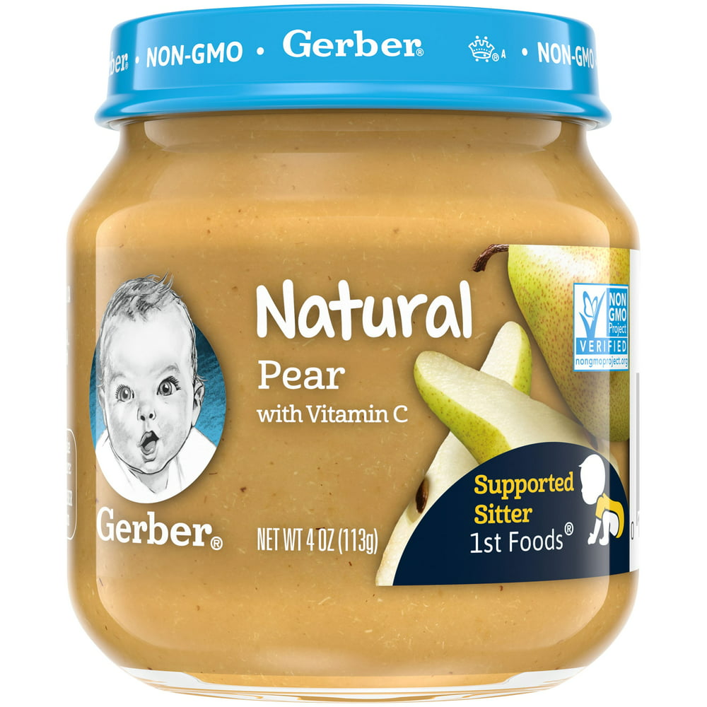 Gerber 1st Foods Natural Pear Baby Food, 4 oz Jars, 10 Count - Walmart