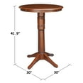 thumbnail image 5 of 30" Round Solid Wood Bar Height Pedestal Dining Table in Espresso by International Concepts, 5 of 6