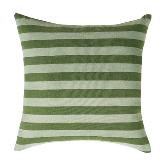 Green Striped Pillow, 18"x18" Outdoor Decor Cushion, Ideal for Indoor & Outdoor Spaces
