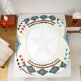 thumbnail image 5 of Homewish Western Texas Stars Queen Sheet Sets, Bohemian Tribal Aztec Flat Sheet, Retro Hippie Triangle Queen Fitted Sheet, Lightweight Room Decor, 4pcs, 5 of 7