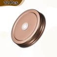 thumbnail image 3 of 12pcs Tapas para frascos Mason 2.76" Cubiertas de lata para conservas con agujero para popote, oro rosa, 3 of 7