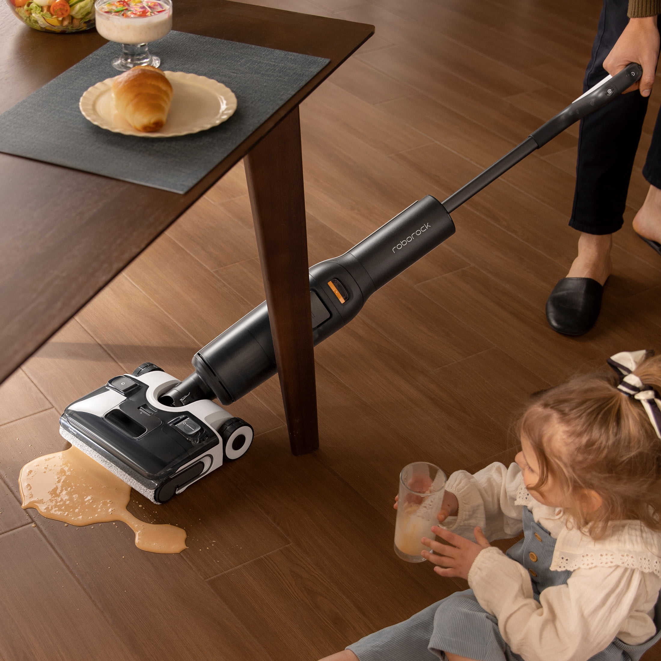 Roborock F25 ACE Wet Dry Vacuum Cleaner, 20, 000 Pa suction power, Zero Tangle, 194°F Hot Air Drying, 180° Lie Flat, Black