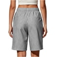 thumbnail image 5 of hoksml Women Striped Drawstring Pull-On Shorts, Elastic Waist Casual Bermuda Shorts with Pockets, 5 of 6