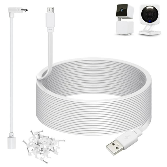 Cable de alimentación de 15 m para Wyze Cam v4, Wyze Cam Pan v3, Wyze OG
