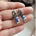 thumbnail image 2 of Granjero Gordo Pendientes colgantes de estilo retro con diseño único y nuevo para mujer, joyería étnica bohemia vintage (azul), 2 of 4