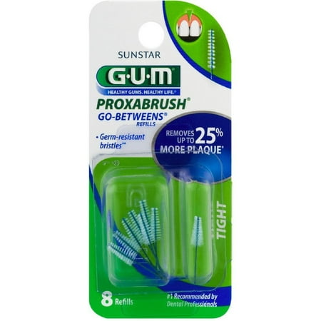 Go-Betweens Proxabrush Refills Tight [414] 8 Each (Pack of 3), Removes Plaque between teeth By (Best Way To Get Rid Of Plaque Between Teeth)