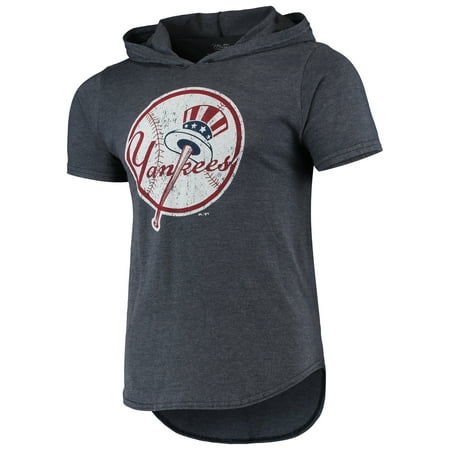 Men's Majestic Threads Gerrit Cole Navy New York Yankees Softhand Player Tri-Blend Hoodie T-Shirt
