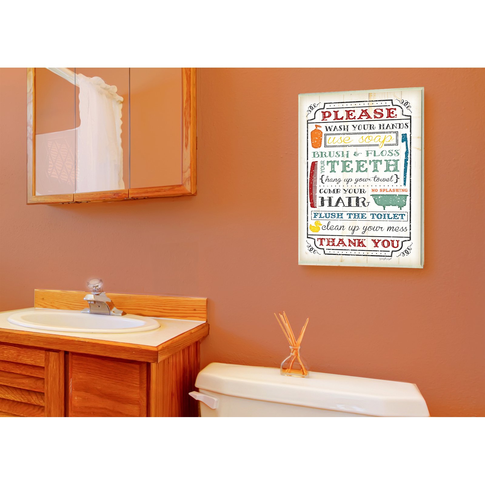 Wash Your Hands Bathroom Wall Plaque