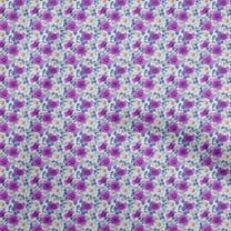 oneOone Cotton Poplin Purple Fabric Watercolor Floral Sewing Fabric By The Yard Printed Diy Clothing Sewing Supplies 42 Inch Wide
