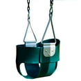 thumbnail image 4 of Swing-N-Slide Vinyl Full Bucket Toddler Swing for Backyard Swing Sets - Green with Green Coated Chains, 4 of 5