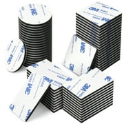 Double Sided Foam Tape Strong Pad Mounting,Black Self-Adhesive Tape Include Square Round and Rectangular60Pcs