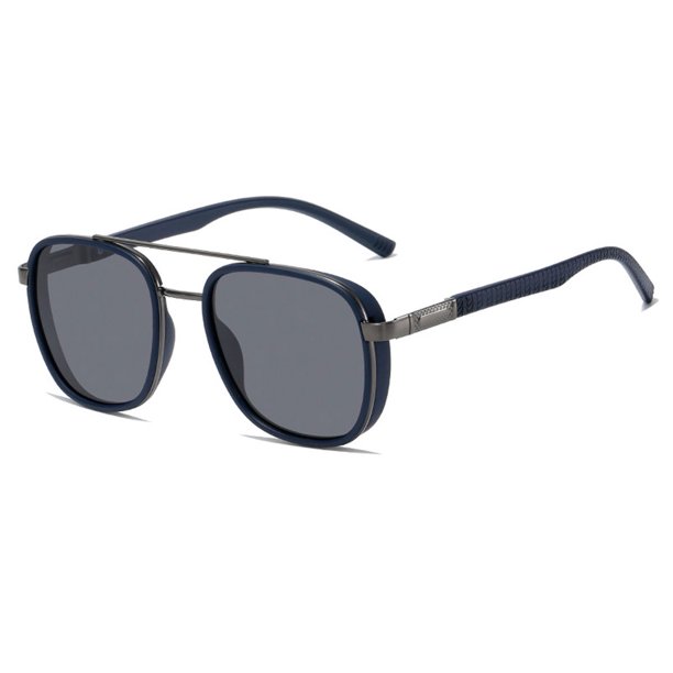 Gafas de sol polarizadas de doble haz, tendencia de moda, gafas de sol retro, hechas de aleación, TR