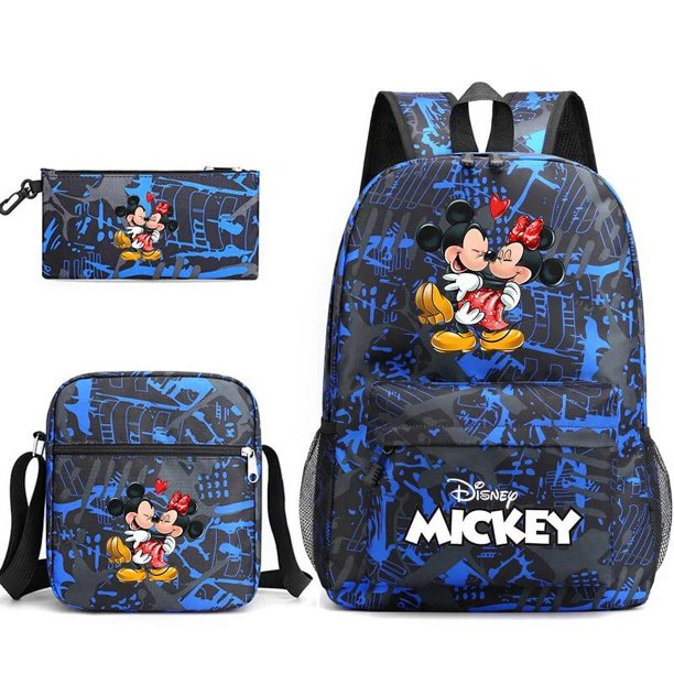 3pcs Disney Mickey Minnie Mouse Backpacks Students Schoolbags Pencil Case Shoulder Bags Backpack Boys Girls School Bags Sets