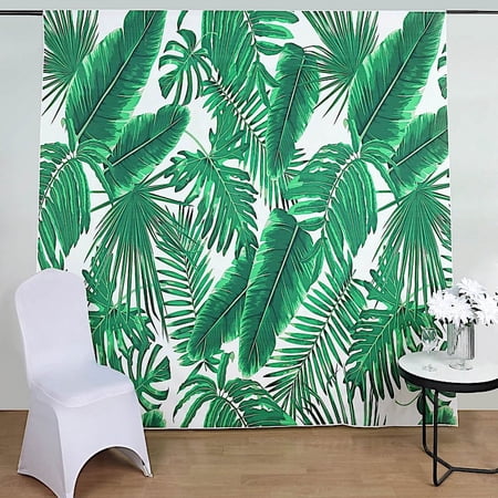 BalsaCircle 8 feet Vinyl Photography Background Tropical Leaves Printed Party Backdrop Wedding Decorations