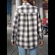 thumbnail image 4 of Camisa Abotonada para Mujer, Camisa A Cuadros, Larga, Solapa, Informal, para Negocios, Trabajo Gris XL, 4 of 10