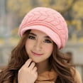 thumbnail image 4 of Gorro de punto cálido de invierno para mujer, gorro de lana para nieve, esquí, banda, visera solar, 4 of 5
