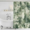 thumbnail image 3 of Dark Green Shower Curtain, 72" x 84", Modern Abstract Gradient Green Geometric Texture Waterproof Bathroom Curtain Washable Shower Curtain Set with 12 Hooks, 3 of 9