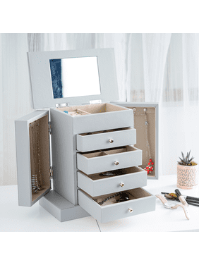 Gray Jewelry Boxes Organizers Walmart Com
