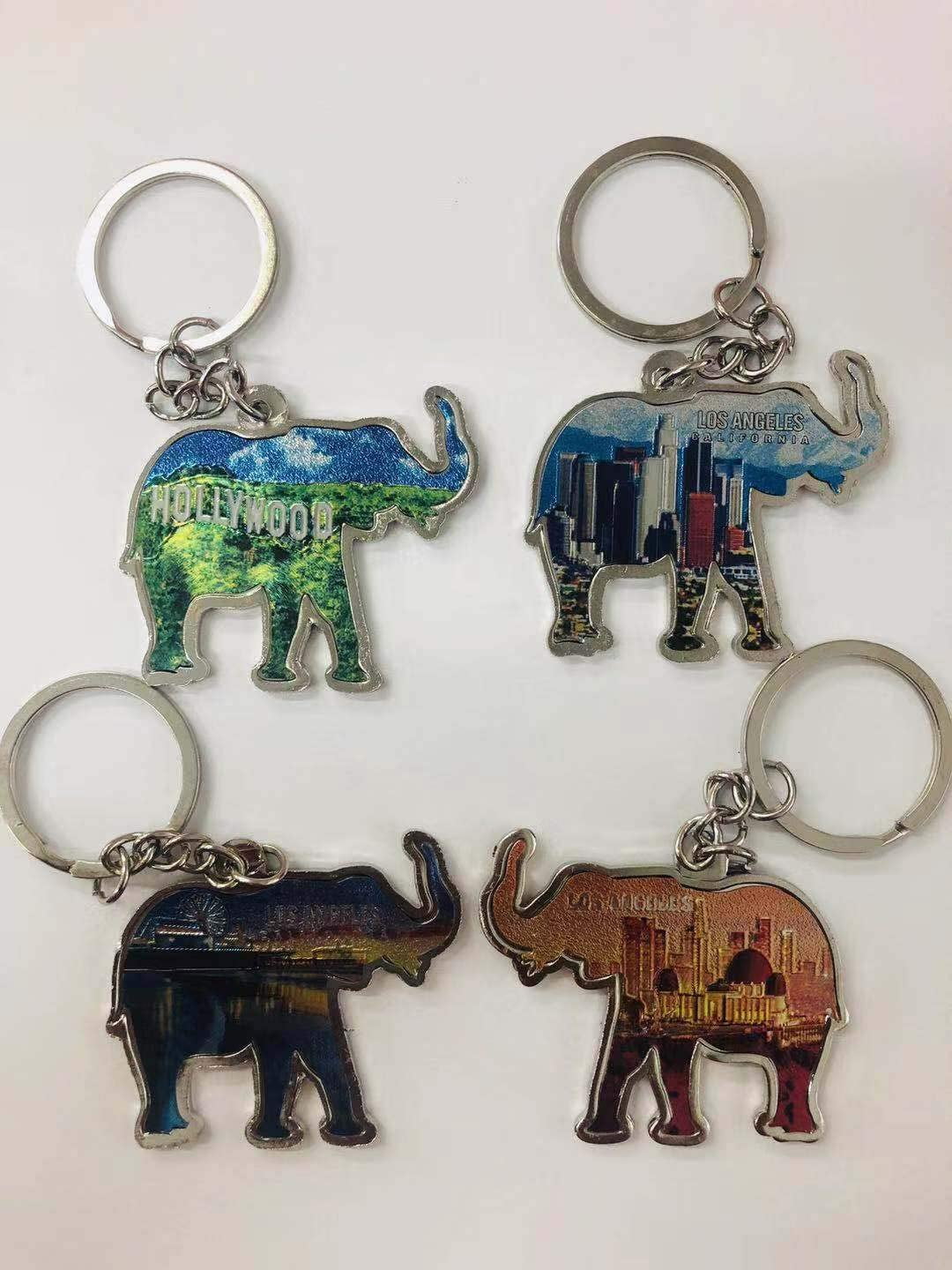Set of 12 Los Angeles Elephant Souvenir Keychain, I Heart LA Keychain