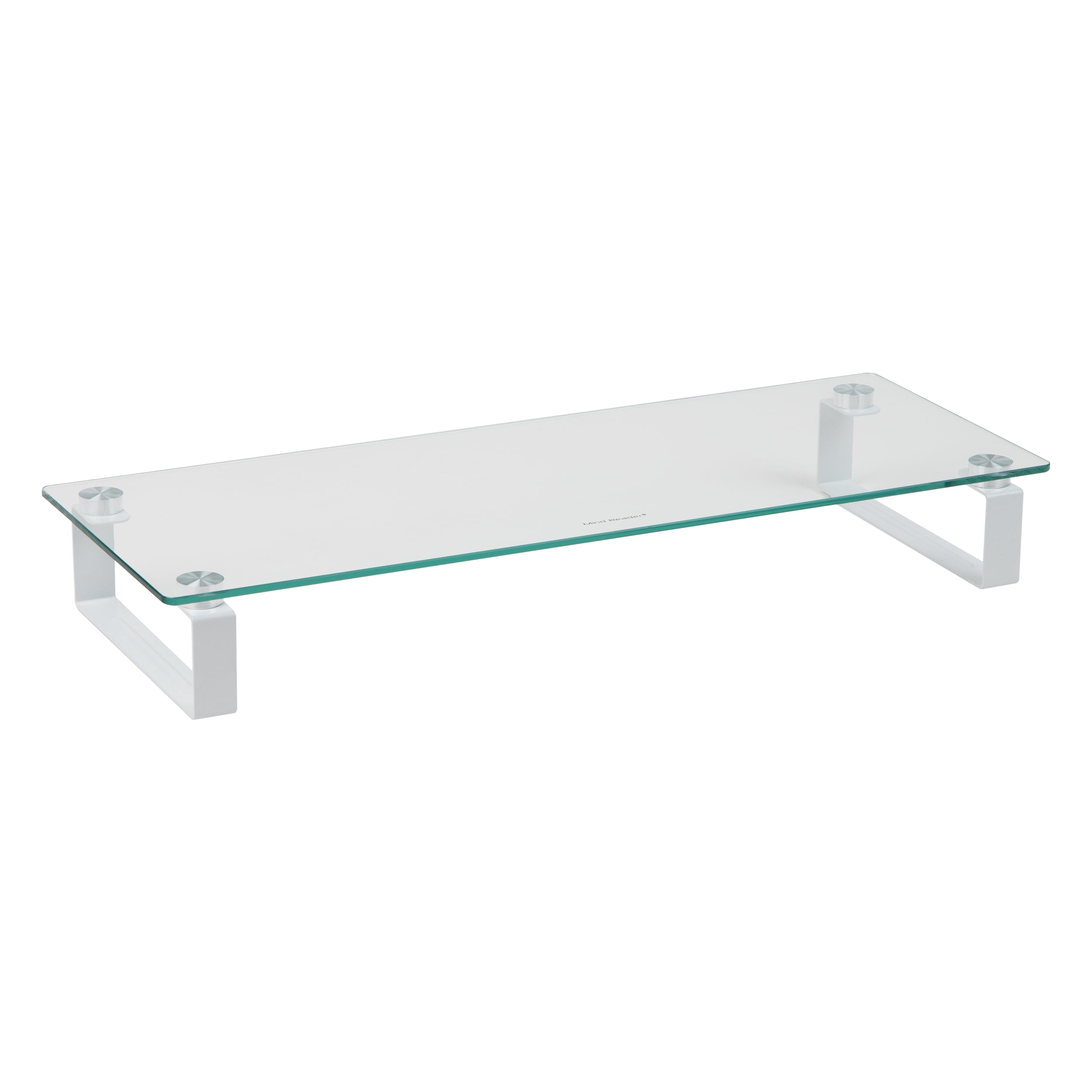 Mind Reader Monitor Stand, Contemporary, Desktop Organizer, Laptop Riser, Office, Glass, Clear