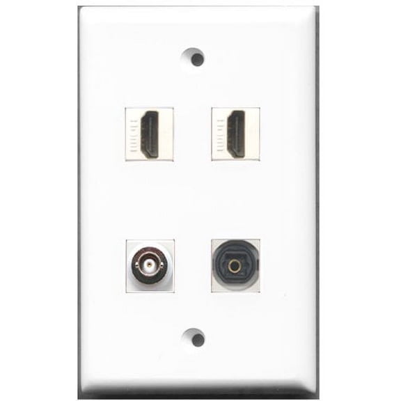 RiteAV - 2 Port HDMI 1 Port Toslink 1 Port BNC Wall Plate