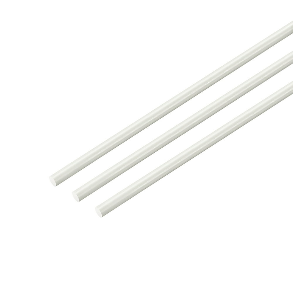 Plastic Round Rod,1/16" Dia 20" Length,White FRP Fiberglass Round Rod