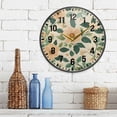 thumbnail image 3 of Yayeee Wall Clock Battery Operated 9.5" Silent Quartz Non-Ticking for Living Room Decor, Floral Design, 3 of 8