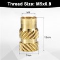 thumbnail image 2 of Uxcell 30 Pack M5 Threaded Inserts Brass Heat Set Insert M5x12mm, OD 7mm Knurled Insert Nuts, 2 of 6