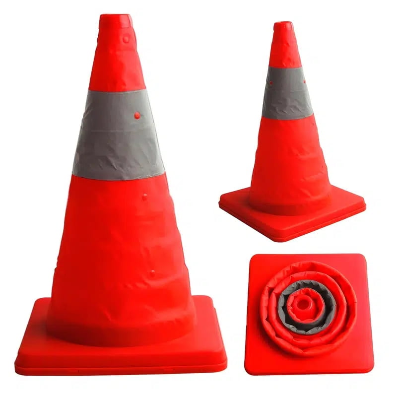 Orange Traffic Cones 18 Inch Pack, Collapsible Orange Safety Cones, Per - 1