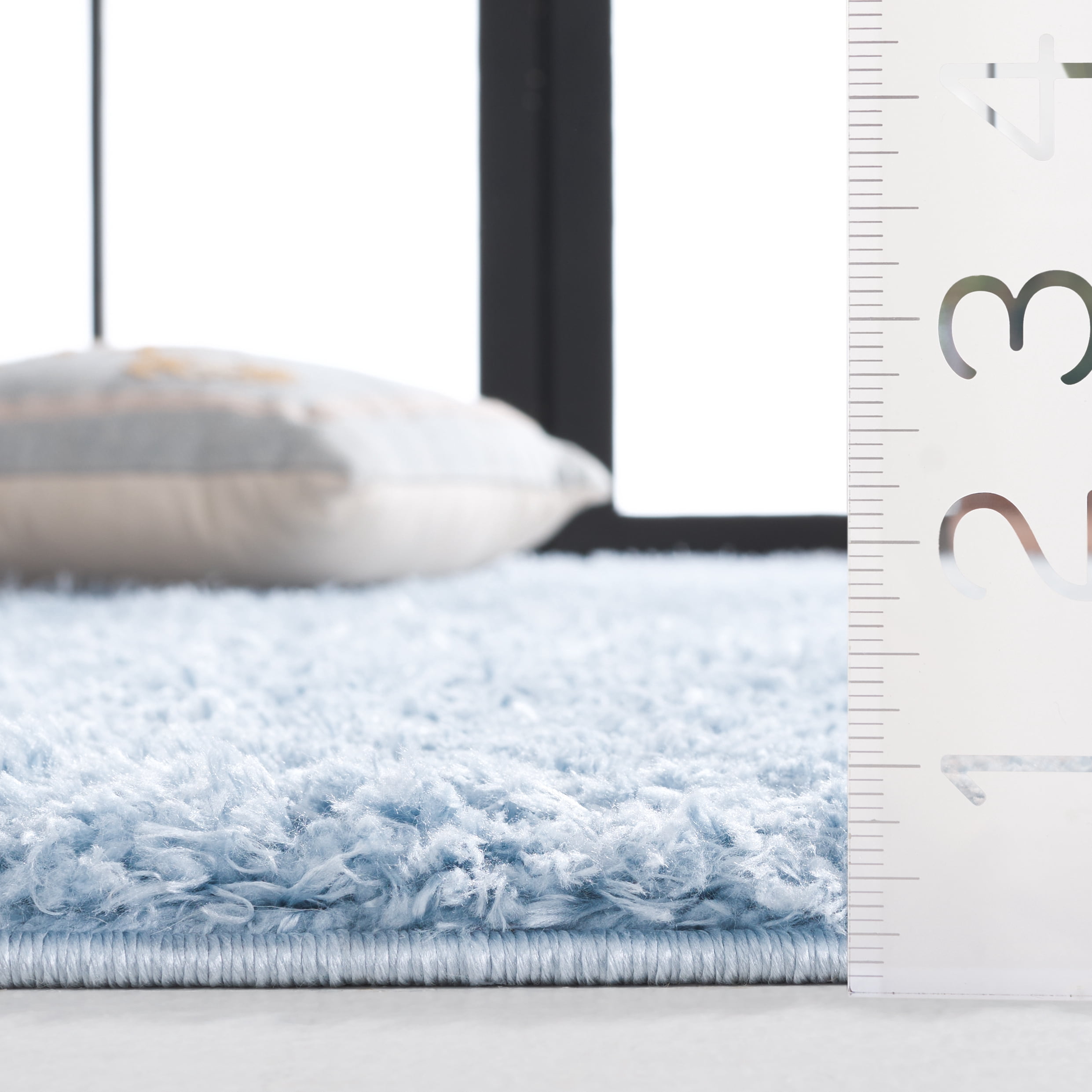 Safavieh Lindsay Deborah Solid Polyester Shag Area Rug, Aqua, 10' x 14'