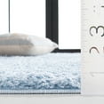 thumbnail image 4 of SAFAVIEH Lindsay Deborah Solid Polyester Shag Runner Rug, Aqua, 2'2" x 8', 4 of 7