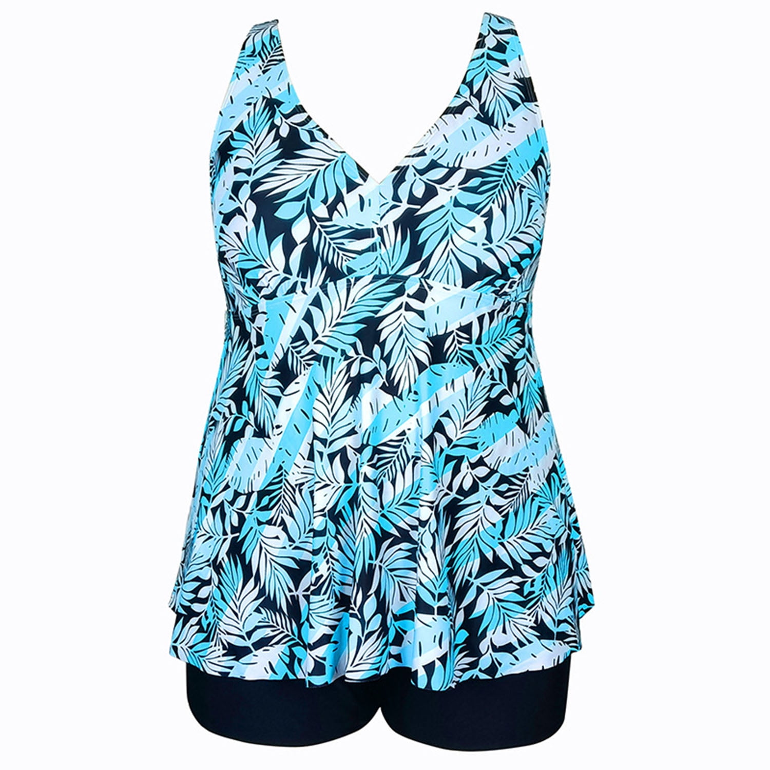 Kamo Women Plus Size Bathing Suits Printed 2 Piece Flowy Swimsuits V