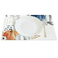 thumbnail image 3 of SUNOLIFE Fall Autumn Placemats Set of 4,Blue Watercolor Pumpkins Fabric Table Place Mats 12x18 inch, 3 of 4