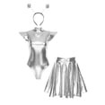 vastwit Women's Outer Space Alien Outfit 3-Piece Cap Sleeve Metallic ...