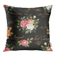 thumbnail image 1 of BSDHOME Paris Floral Words Flower Elegance Roses on Shabby Chic Hand Post Pillowcase Cushion Cases 16x16 inch, 1 of 1