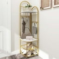 thumbnail image 4 of Costway 4-Tier Coat Rack Corner Hall Tree with Shoe Storage Bench 6 Removable Hooks Bedroom White, 4 of 8