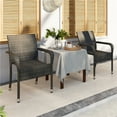 thumbnail image 3 of Topeakmart Outdoor Rattan Chair Set with Armrests & Adjustable Footpads, Set of 2, Gray, 3 of 7